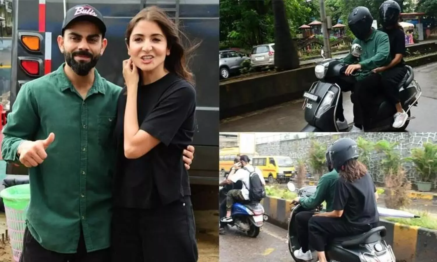 മുംബൈ നഗരത്തിൽ സ്കൂട്ടിയിൽ കറങ്ങി കോഹ്‍ലിയും അനുഷ്കയും; വൈറൽ ചിത്രങ്ങൾ