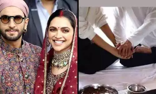 പരസ്പരം കൈകോർത്ത് പുതിയ വീട്ടിലേക്ക് രൺവീറും ദീപികയും- ചിത്രങ്ങൾ കാണാം