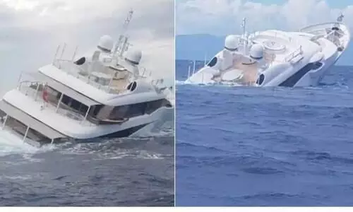 കോടികൾ വിലയുള്ള സൂപ്പർ യോട്ട് കടലിൽ മുങ്ങി; യാത്രികരെ രക്ഷപ്പെടുത്തി കോസ്റ്റ് ഗാർഡ് -വിഡിയോ