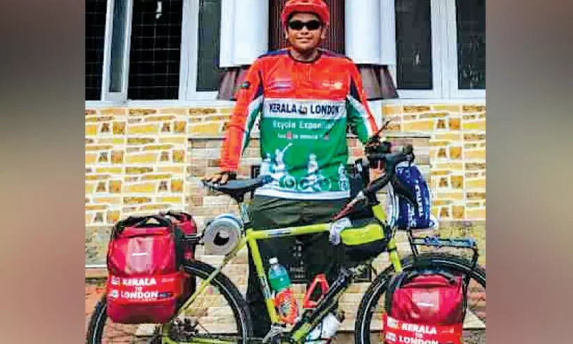 ലണ്ടനിലേക്ക് സൈക്കിളിൽ യാത്ര തിരിച്ച് ഫായിസ്