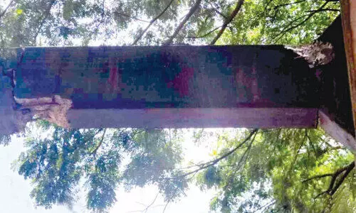 കുറ്റിപ്പുറം പാലത്തിന്‍റെ കമാന ബീമുകൾ മണ്ണുമാന്തിയന്ത്രം ഇടിച്ചു തകർന്നു