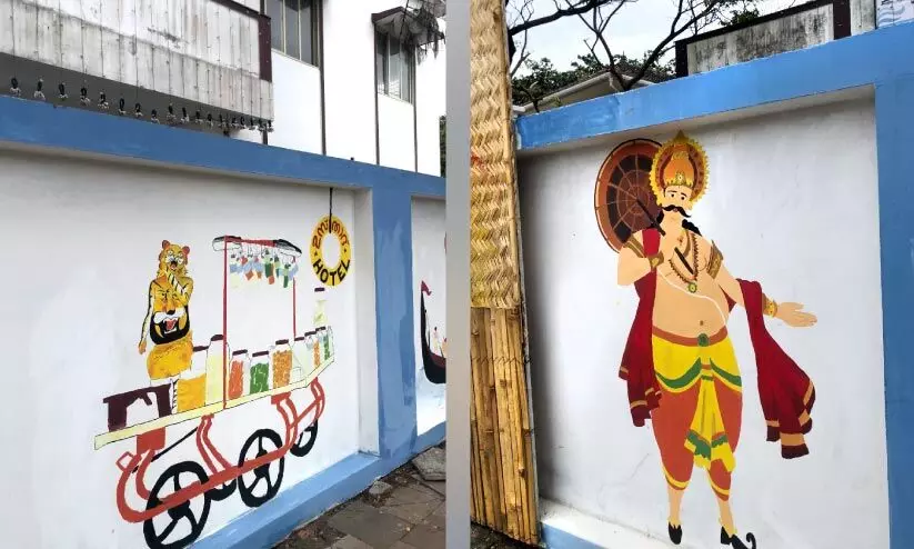 ഓണാഘോഷം: വർണക്കാഴ്ച്ചയൊരുക്കി ബീച്ചിലെ ചുമർചിത്രങ്ങൾ ഓണാഘോഷം: വർണക്കാഴ്ച്ചയൊരുക്കി ബീച്ചിലെ ചുമർചിത്രങ്ങൾ