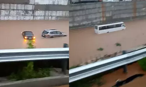 ബംഗളൂരു- മൈസൂരു ഹൈവേ വെള്ളത്തിൽ മുങ്ങി; വാഹനങ്ങൾ വഴി തിരിച്ചുവിട്ടു