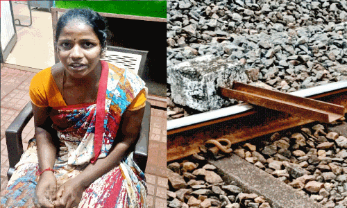 റെയിൽപാളത്തിൽ ഇരുമ്പുപാളി; തമിഴ് യുവതി അറസ്റ്റിൽ