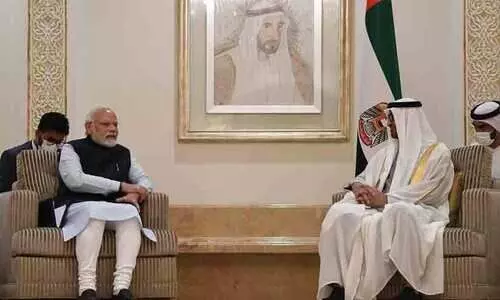 Prime Minister Narendra Modi and UAE President Sheikh Mohamed Bin Zayed Al Nahyan