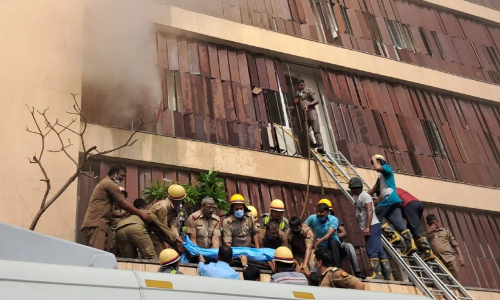 People in hotel rooms are being evacuated