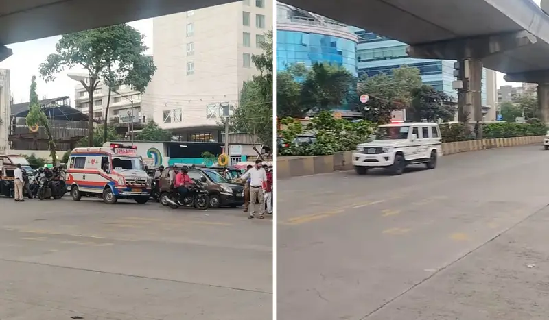 അമിത് ഷായുടെ വാഹനവ്യൂഹം കടന്നു പോകാൻ ആംബുലൻസ് തടഞ്ഞുനിർത്തി -വിഡിയോ