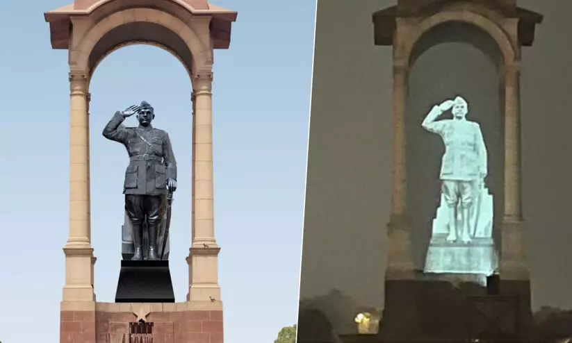 ഇന്ത്യാഗേറ്റിലെ നേതാജിയുടെ ഒറ്റക്കൽ പ്രതിമ; ശിൽപികൾ ചെലവഴിച്ചത് 26,000 മണിക്കൂറുകൾ