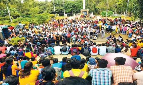 Protest was heavy The construction of the temple in the university was stopped