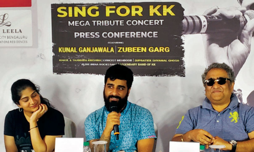 Malayalam Bollywood singer K.K. children will come to the stage today to pay their respects.