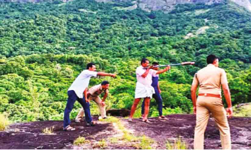 Wild elephant disturbance Forest department with rocket launcher