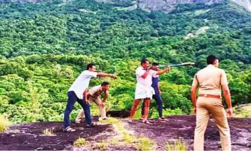 Wild elephant disturbance Forest department with rocket launcher
