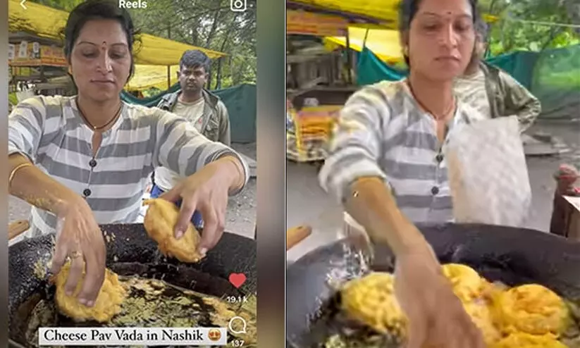 തിളക്കുന്ന എണ്ണയിൽ കൈമുക്കി തെരുവ് കച്ചവടക്കാരി; വിഡിയോ ഏറ്റെടുത്ത് സമൂഹ മാധ്യമങ്ങൾ