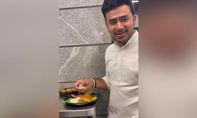 പ്രളയ ദുരിതത്തിനിടെ ഹോട്ടലിൽനിന്ന് മസാല ദോശ കഴിച്ച് ബി.ജെ.പി എം.പിയുടെ റിവ്യൂ; 10 ദോശകൾ അയച്ച് കോൺഗ്രസ് പ്രതിഷേധം