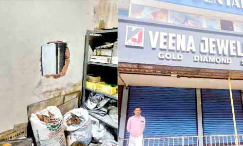 പള്ളിക്കരയിൽ ജ്വല്ലറിയുടെ ചുമര് തുരന്ന് കവർച്ച ശ്രമം