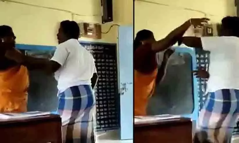Drunk man attacks school teacher in Tamil Nadu Drunk man attacks school teacher in Tamil Nadu