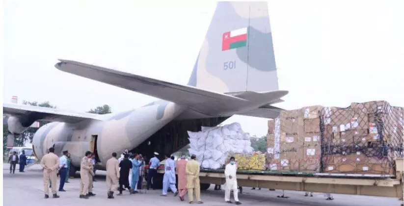പാകിസ്താനിലെ പ്രളയം: കൈത്താങ്ങുമായി ഒമാൻ പാകിസ്താനിലെ പ്രളയം: കൈത്താങ്ങുമായി ഒമാൻ