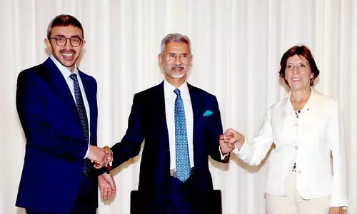 ന്യൂയോർക്കിൽ ഇന്ത്യ-യു.എ.ഇ-ഫ്രഞ്ച്​ മന്ത്രിമാരുടെ കൂടിക്കാഴ്ച