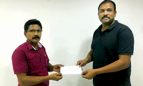 തമിഴ്നാട് സ്വദേശിക്ക് ഗൾഫ് കിറ്റും ചികിത്സാസഹായവും നൽകി ഹോപ്