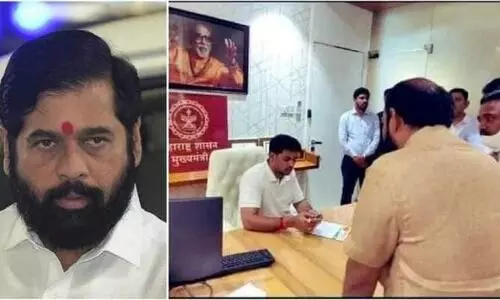 ഏക്നാഥ് ഷിൻഡെയുടെ കസേരയിൽ മകൻ ശ്രീകാന്ത് ഷിൻഡെ; സൂപ്പർ സി.എം എന്ന് ട്രോളി എൻ.സി.പി