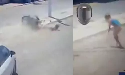 Delhi Police shares viral video to underline why helmet is your best buddy