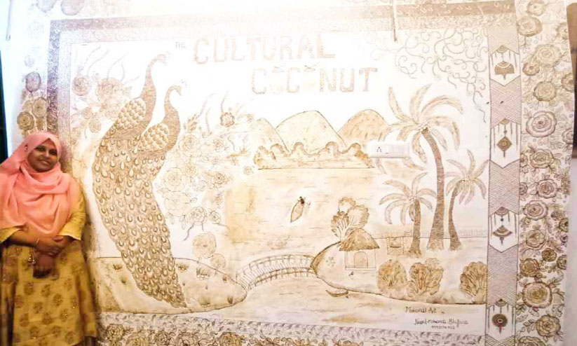 മൈലാഞ്ചികൊണ്ട് ചുവർച്ചിത്രം; റെക്കോഡിട്ട് ഷിഫാന മൈലാഞ്ചികൊണ്ട് ചുവർച്ചിത്രം; റെക്കോഡിട്ട് ഷിഫാന