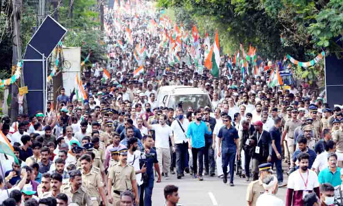 ആവേശാരവം തീർത്ത് രാഹുൽ തേക്കിൻ നാട്ടിൽ; ജാഥക്ക് നാളെ കേരളത്തിൽ സമാപനം