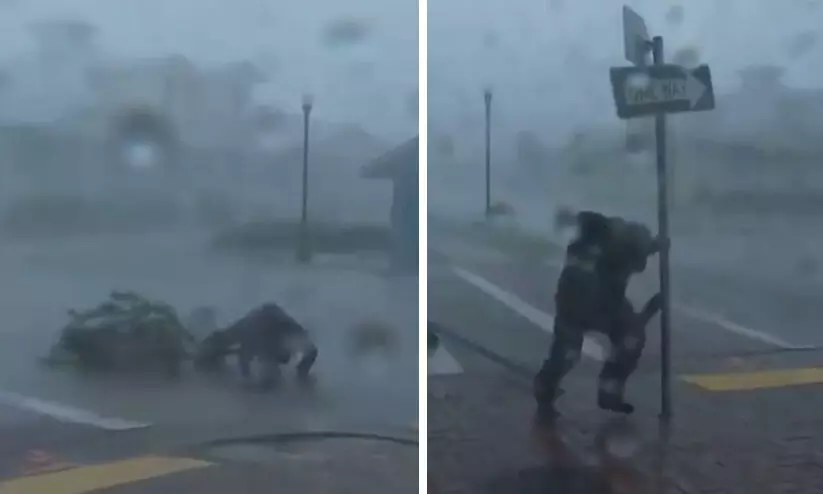 ആഞ്ഞടിക്കുന്ന ഇയാൻ ചുഴലിക്കാറ്റിൽ പെട്ട് റിപ്പോർട്ടർ; ഭയപ്പെടുത്തുന്ന ദൃശ്യങ്ങൾ VIDEO