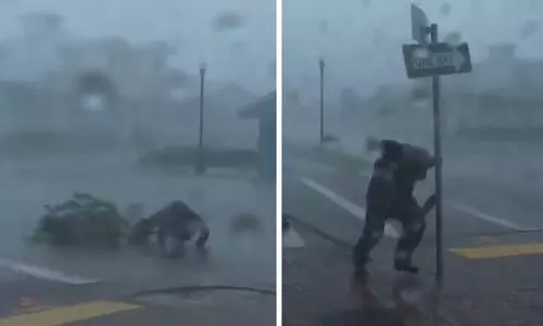 ആഞ്ഞടിക്കുന്ന ഇയാൻ ചുഴലിക്കാറ്റിൽ പെട്ട് റിപ്പോർട്ടർ; ഭയപ്പെടുത്തുന്ന ദൃശ്യങ്ങൾ VIDEO