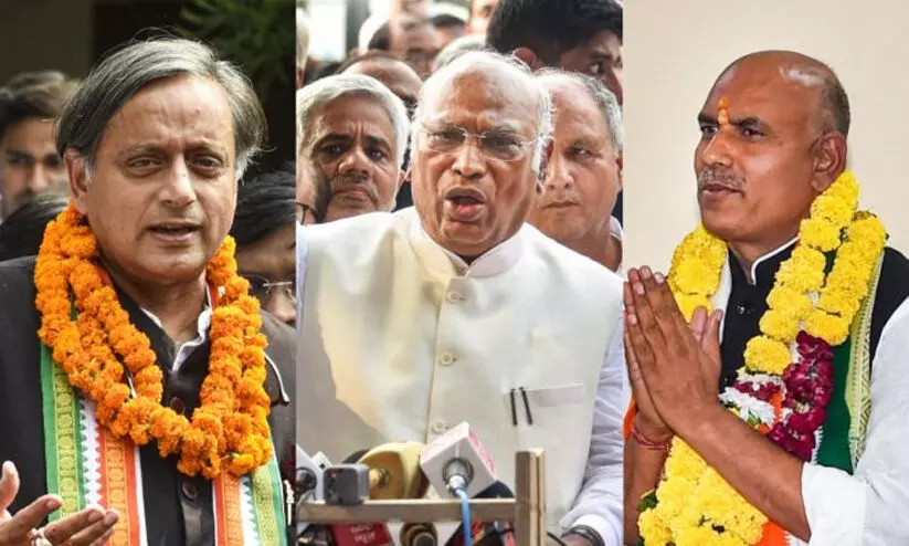 Congress president election, Shashi tharoor, Mallikarjun gharge