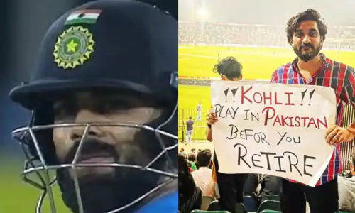 കോഹ്‌ലി, വിരമിക്കുന്നതിനു മുമ്പ് പാകിസ്താനിൽ കളിക്കൂ; പാക് ആരാധകന്‍റെ പോസ്റ്റർ വൈറൽ