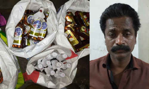 24 ലിറ്റർ വ്യാജമദ്യവുമായി വ്യാപാരി അറസ്റ്റിൽ