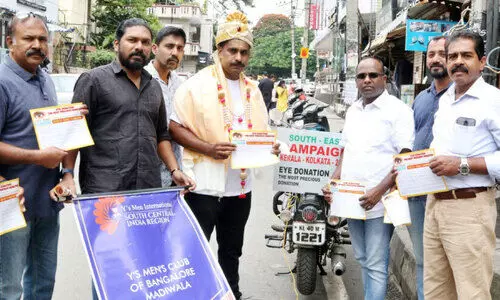 അർഷദിന്‍റെ നേത്രദാന ബോധവത്കരണ യാത്ര ബംഗളൂരുവിൽ