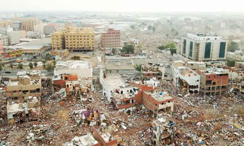 ജിദ്ദ നഗരവികസനം: അൽ-അദ്‌ൽ, അൽ-ഫദ്ൽ പ്രദേശങ്ങളിൽ കെട്ടിടങ്ങൾ പൊളിച്ചുതുടങ്ങി