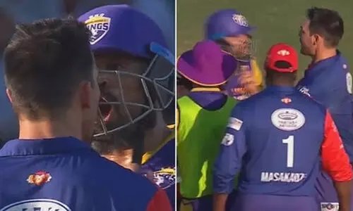 കൊമ്പുകോർത്ത് യൂസുഫ് പത്താനും മിച്ചൽ ജോൺസണും; ലെജൻഡ്സ് ലീഗ് ക്രിക്കറ്റിൽ നാടകീയ രംഗങ്ങൾ