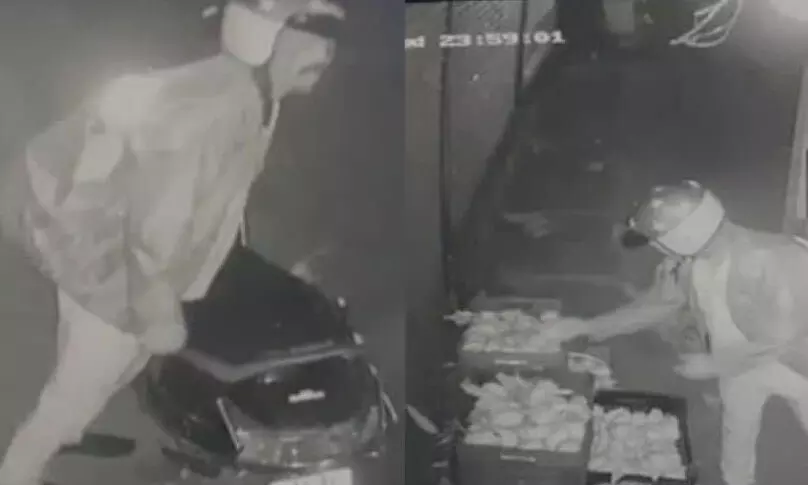 CCTV footages of mango thief policeman