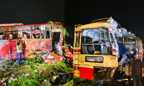 അപകട സമയത്ത് ബസിന്‍റെ വേഗം മണിക്കൂറിൽ 97.7 കി.മീ