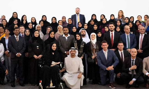 UAE President Sheikh Mohammed bin Zayed Al Nahyan with teachers