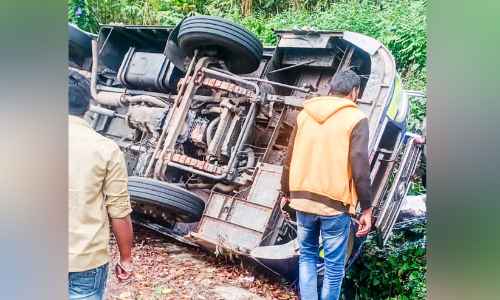 വിനോദസഞ്ചാരികളുടെ  മിനിബസ് മറിഞ്ഞു; 13പേർക്ക്​ പരിക്ക്