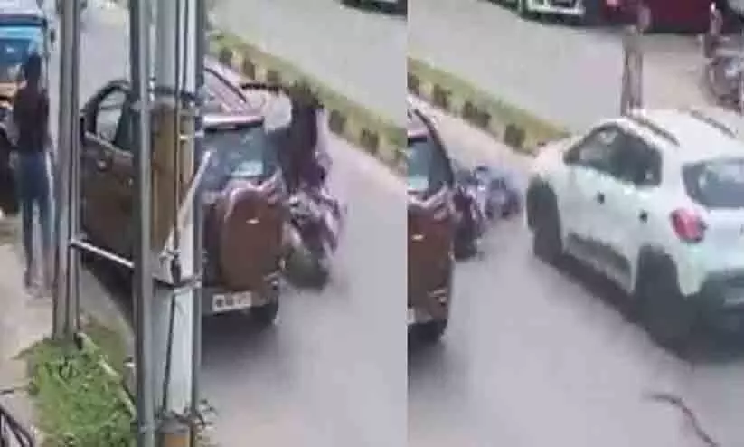 What happens if you open car doors without looking? This accident video is a warning