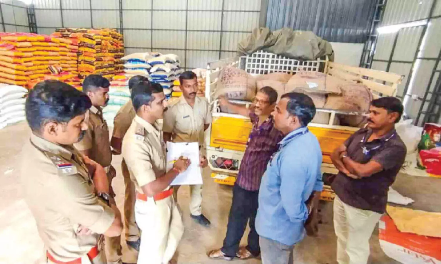 School children rice was collected from private godown