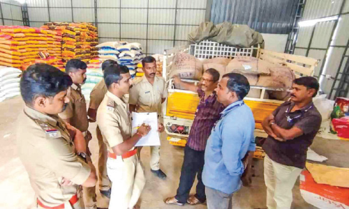 School children rice was collected from private godown