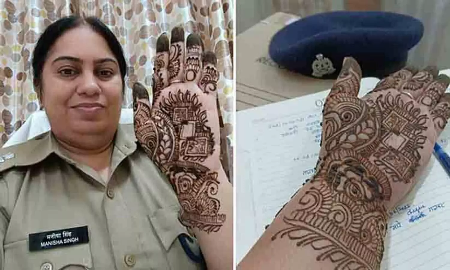 Lucknow cop flaunts her Karwa Chauth henna design; selfie goes henna design