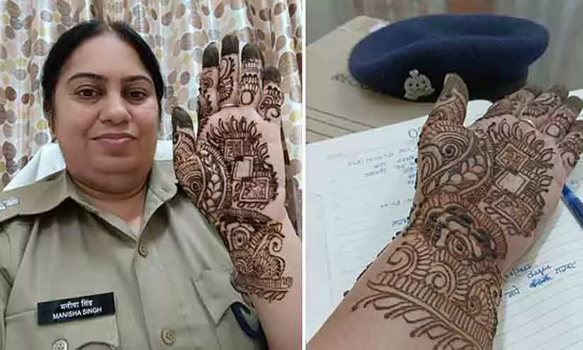 Lucknow cop flaunts her Karwa Chauth henna design; selfie goes henna design