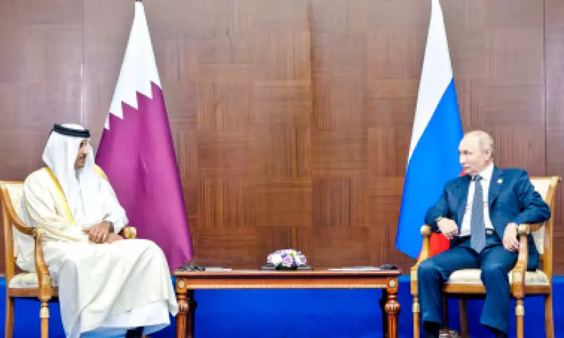 ലോകകപ്പിന് ആശംസ നേർന്ന് പുടിൻ; ഖത്തർ അമീറും റഷ്യൻ പ്രസിഡന്‍റും കൂടിക്കാഴ്ച നടത്തി