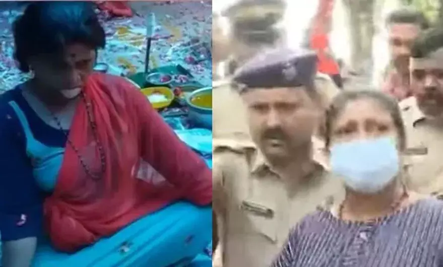 പത്തനംതിട്ടയിൽ അറസ്റ്റിലായ മന്ത്രവാദിനി ശോഭനയുടെ ക്രൂരതയുടെ ദൃശ്യങ്ങൾ പുറത്ത് പത്തനംതിട്ടയിൽ അറസ്റ്റിലായ മന്ത്രവാദിനി ശോഭനയുടെ ക്രൂരതയുടെ ദൃശ്യങ്ങൾ പുറത്ത്