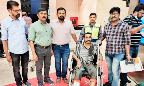 Malayali injured after falling while jumping over wall