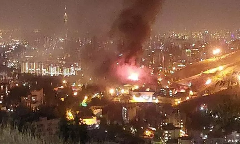 Evin prison in Tehran on fire