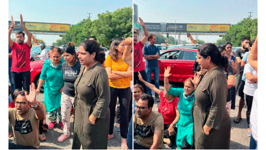 നായയുടെ കടിയേറ്റ് കുഞ്ഞ് മരിച്ച സംഭവം; നോയിഡയിൽ റോഡ് തടഞ്ഞ് പ്രതിഷേധം