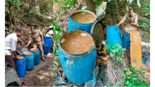 വ്യാജ വാറ്റുകേന്ദ്രങ്ങൾ എക്സൈസ് കണ്ടെത്തി; 940 ലിറ്റർ വാഷ് നശിപ്പിച്ചു